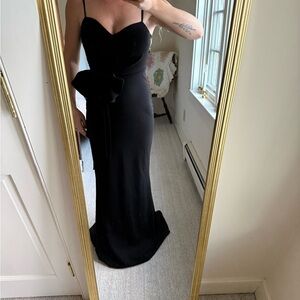 Aakaa Black Maxi Dress with Bow Detail